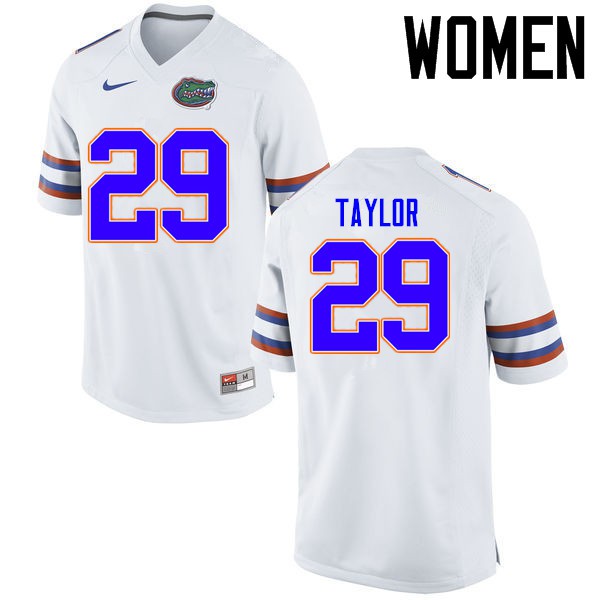 Florida Gators Women #29 Jeawon Taylor College Football Jersey White